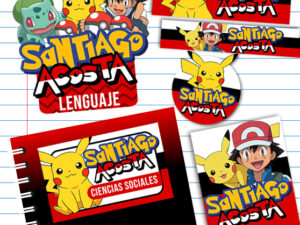 Etiquetas Escolares Pokemon Kit Imprimible