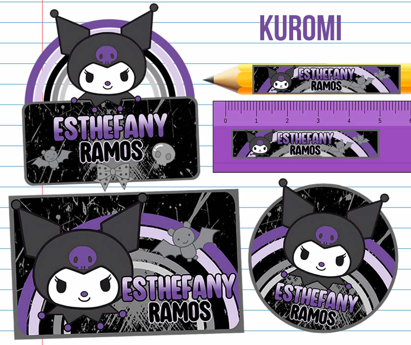 Kuromi Etiquetas Escolares