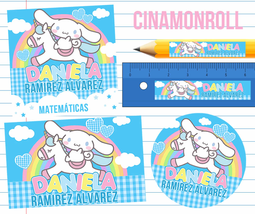 Cinamonroll Etiquetas Escolares