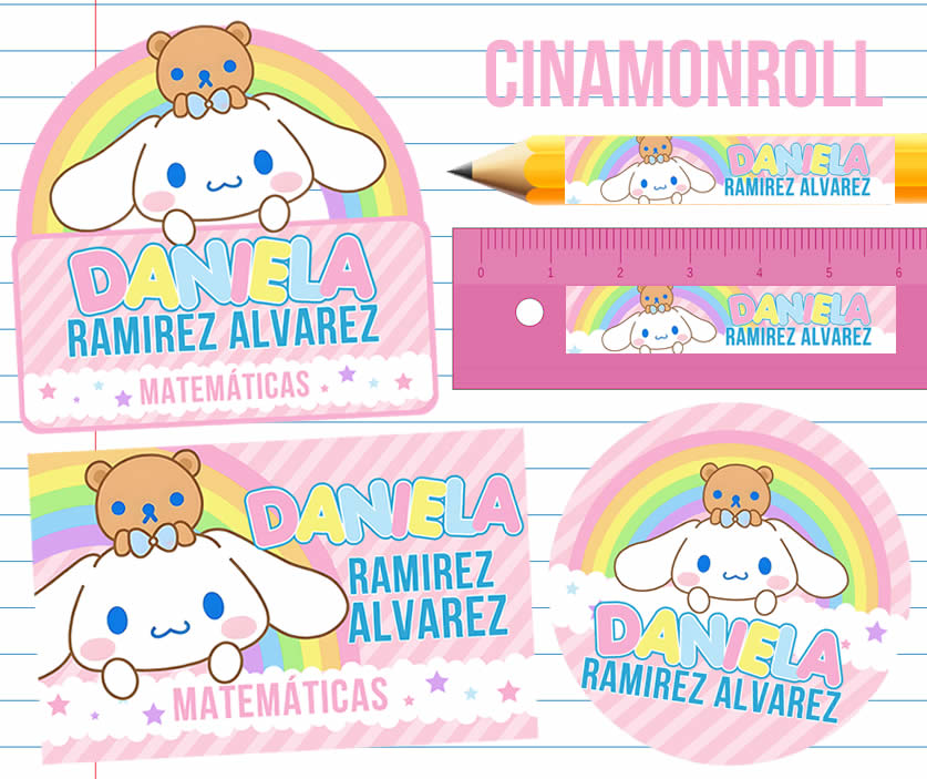 Cinamonroll Etiquetas Escolares