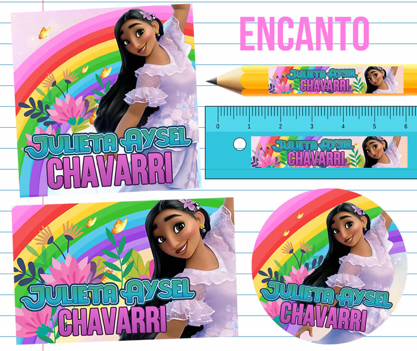 Encanto Etiquetas Escolares
