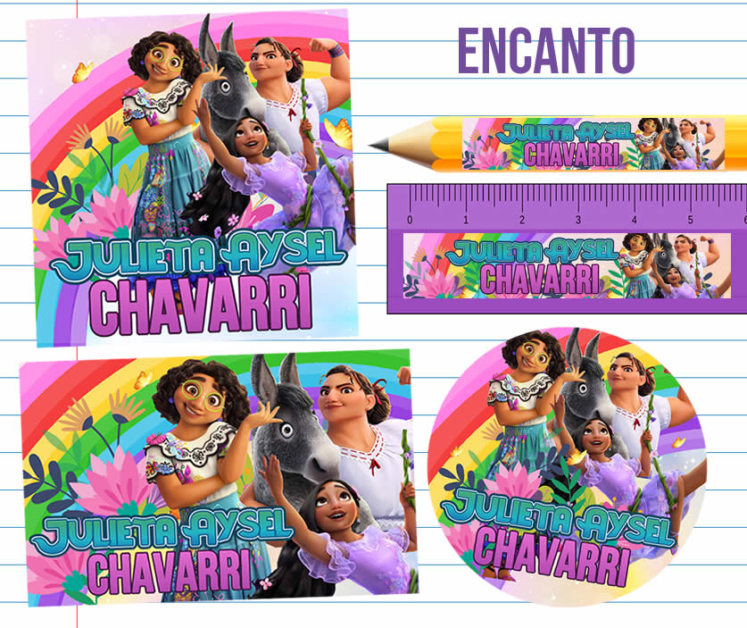 Encanto Etiquetas Escolares