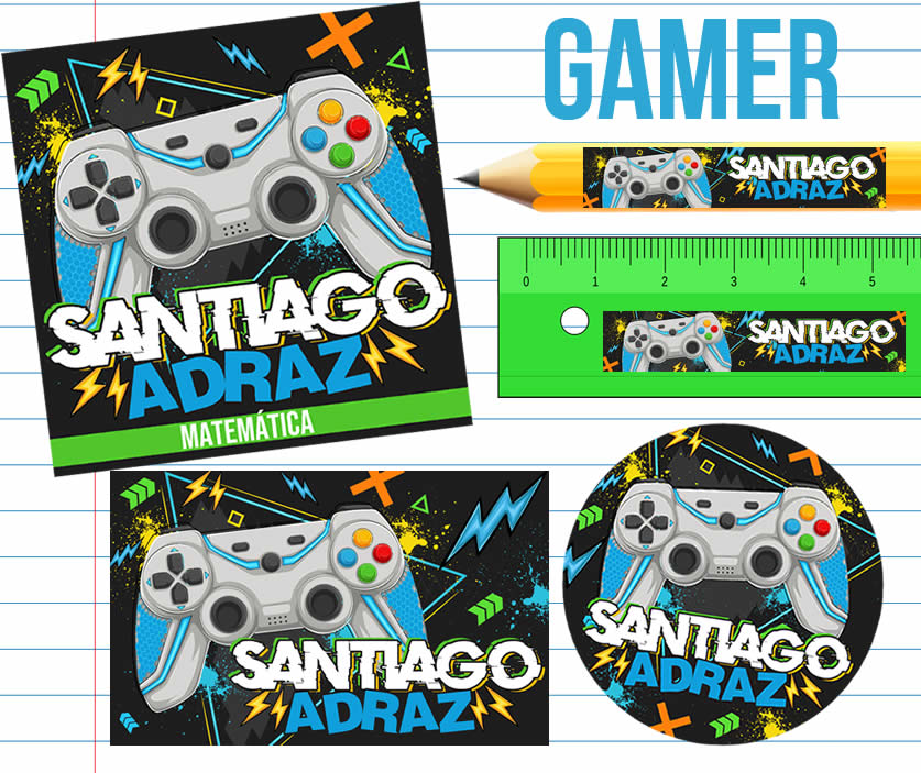 Gamer Etiquetas Escolares