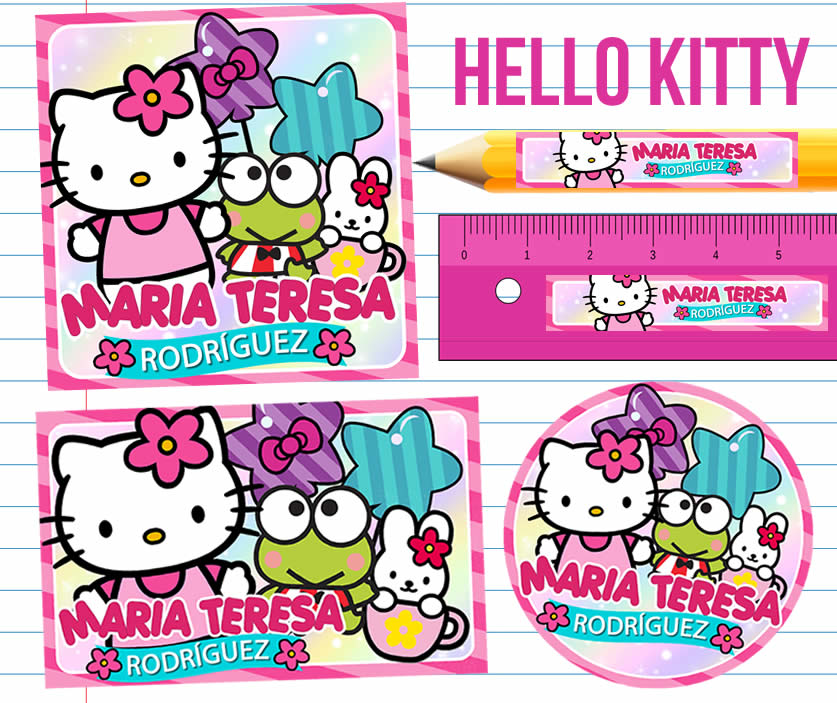 Hello Kitty Etiquetas Escolares