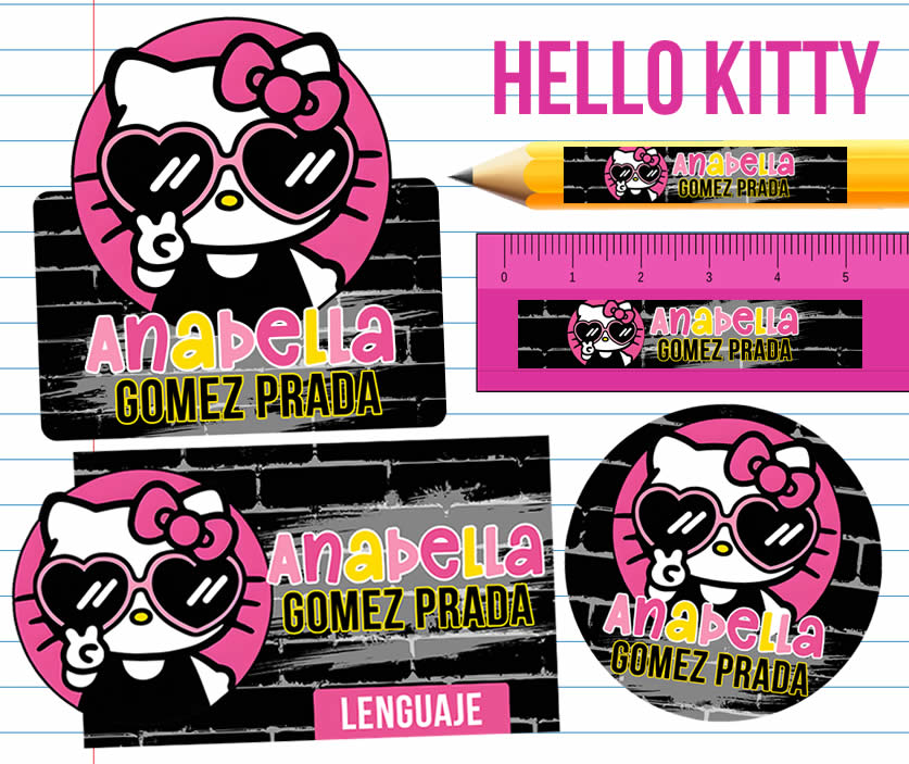 Hello Kitty Etiquetas Escolares