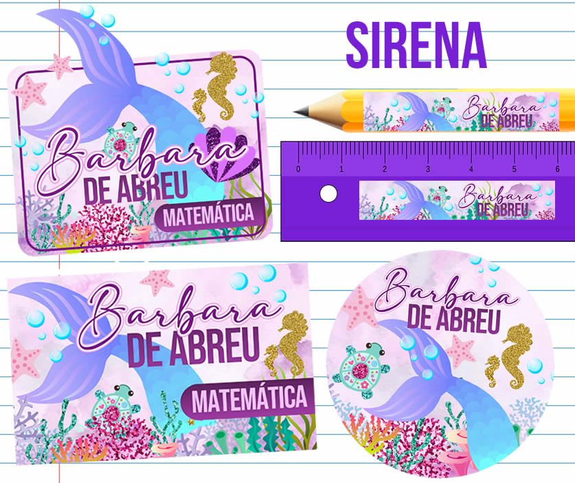 Sirena Etiquetas Escolares