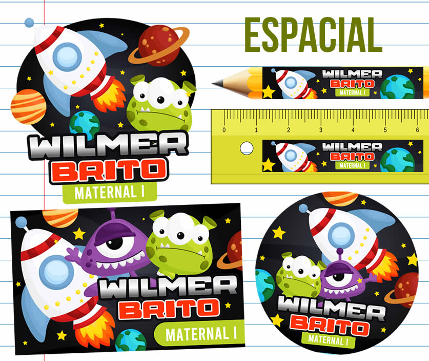 Espacial Etiquetas Escolares