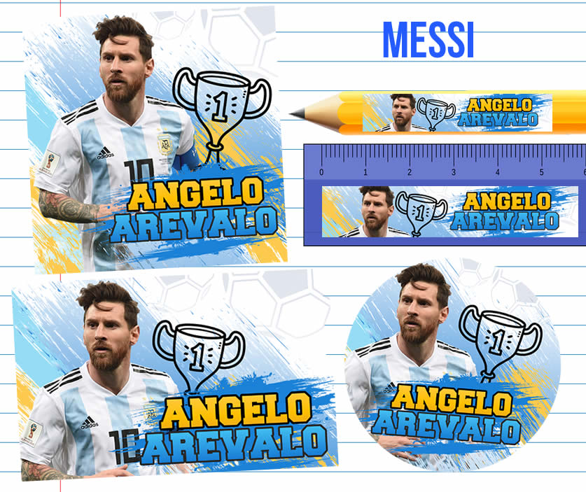 Messi Etiquetas Escolares