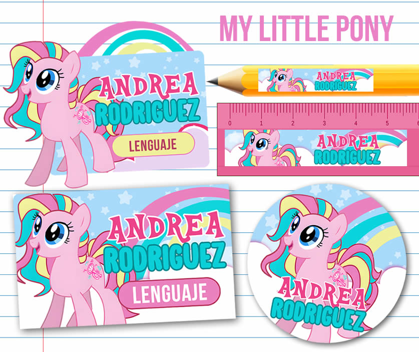 My Little Pony Etiquetas Escolares