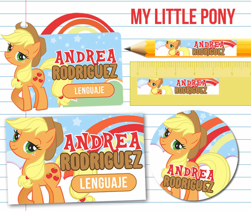 My Little Pony Etiquetas Escolares