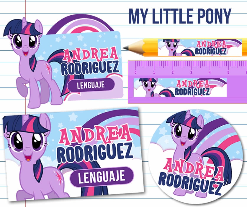 My Little Pony Etiquetas Escolares
