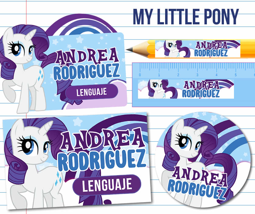My Little Pony Etiquetas Escolares