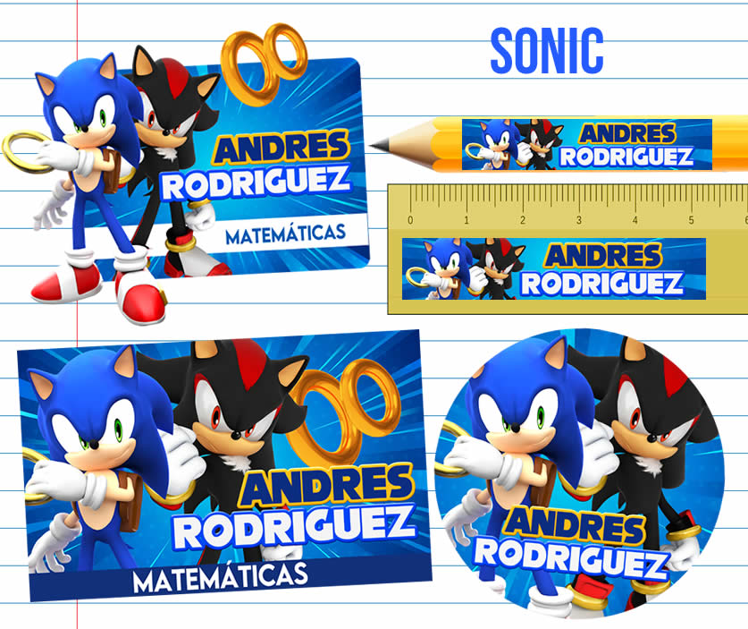 sonic Etiquetas Escolares