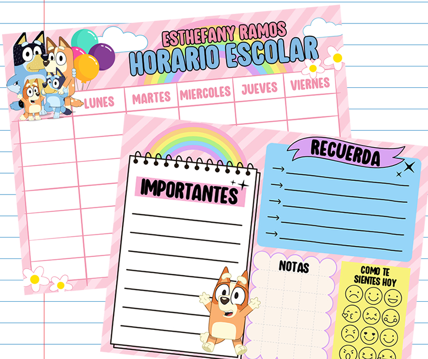 Horario Escolar Bluey
